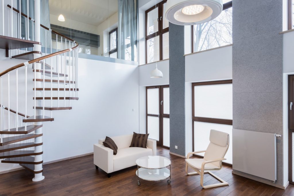 stairs in living room in contemporary mansion 2021 08 26 15 43 18 utc