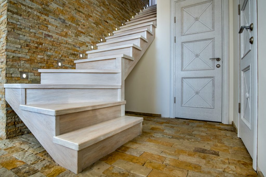 stylish wooden contemporary staircase inside loft 2022 09 07 19 06 16 utc