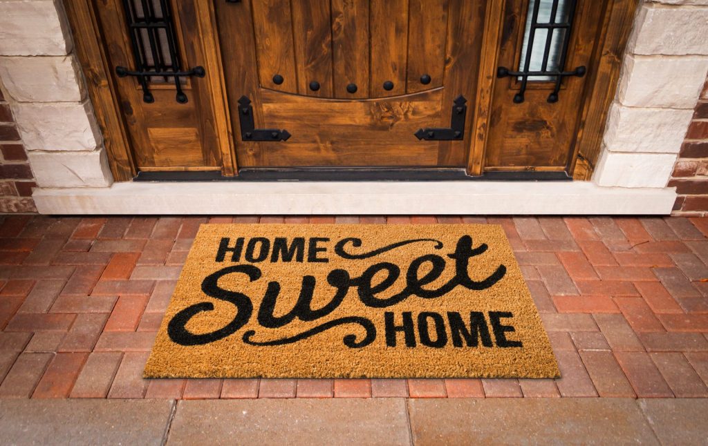 home sweet home welcome mat at custom front door o 2022 10 17 01 18 10 utc