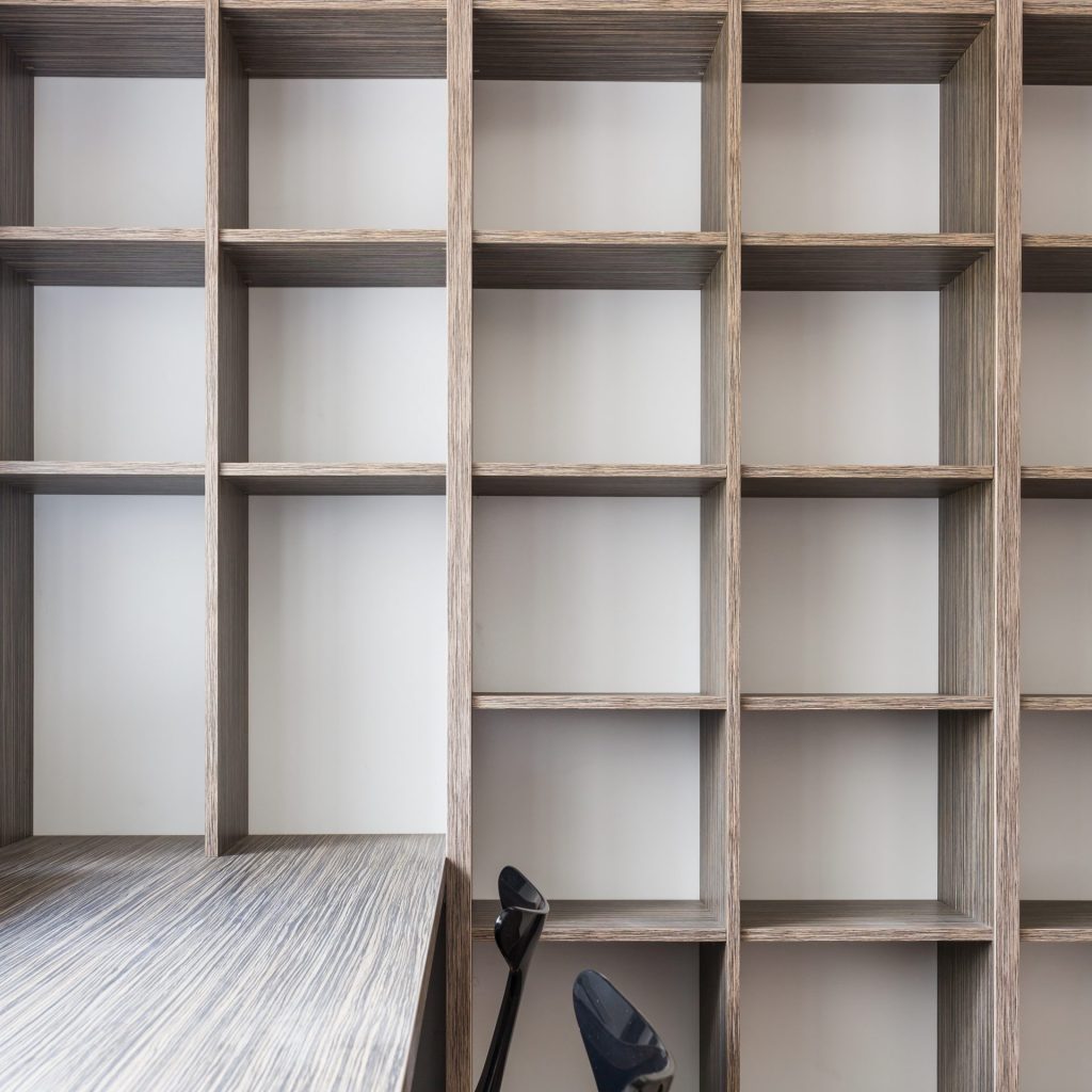 empty office with fitted bookshelf 2021 08 26 15 44 33 utc