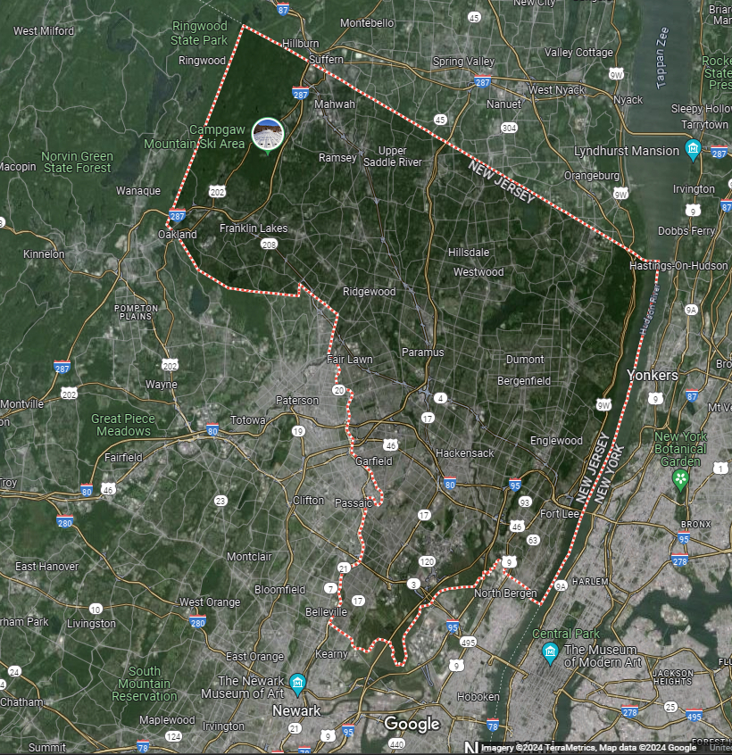 bergen county nj google satellite
